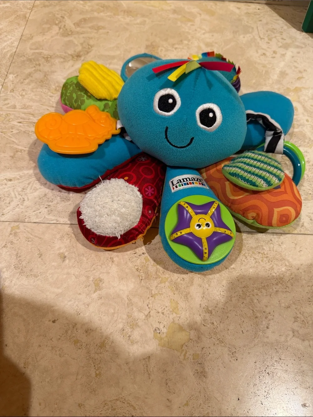 Lamaze Teal Octopus Sensory Plush with Multicolor Texture Petals